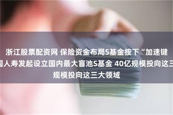 浙江股票配资网 保险资金布局S基金按下“加速键”：中国人寿发起设立国内最大盲池S基金 40亿规模投向这三大领域