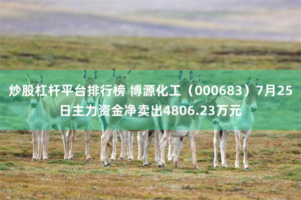 炒股杠杆平台排行榜 博源化工（000683）7月25日主力资金净卖出4806.23万元