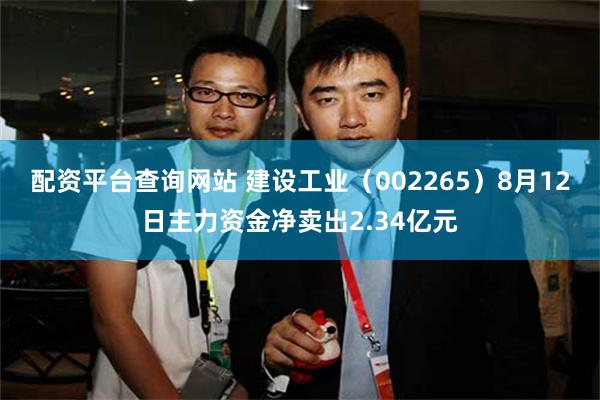 配资平台查询网站 建设工业（002265）8月12日主力资金净卖出2.34亿元