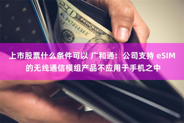 上市股票什么条件可以 广和通：公司支持 eSIM 的无线通信模组产品不应用于手机之中