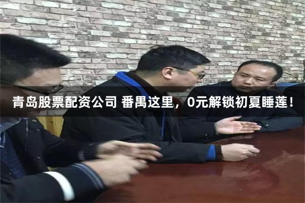 青岛股票配资公司 番禺这里，0元解锁初夏睡莲！