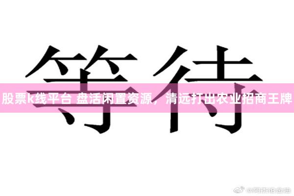 股票k线平台 盘活闲置资源，清远打出农业招商王牌