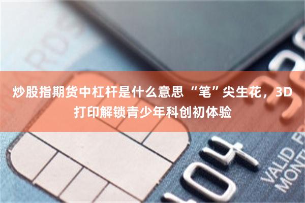 炒股指期货中杠杆是什么意思 “笔”尖生花，3D打印解锁青少年科创初体验