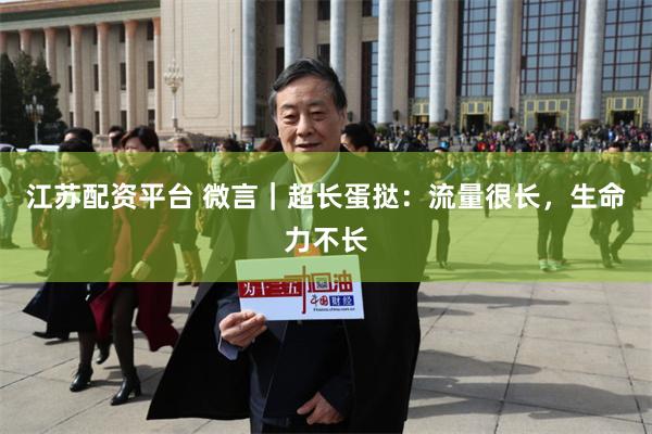 江苏配资平台 微言|超长蛋挞:流量很长,生命力不长